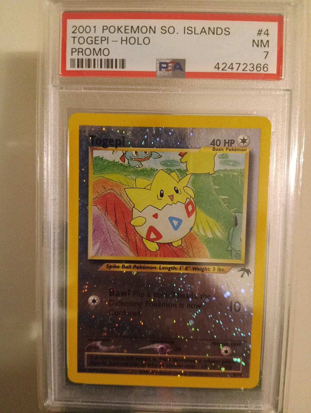 2001 POKEMON SO. ISLANDS #4 TOGEPI-HOLO NM PROMO PSA 7